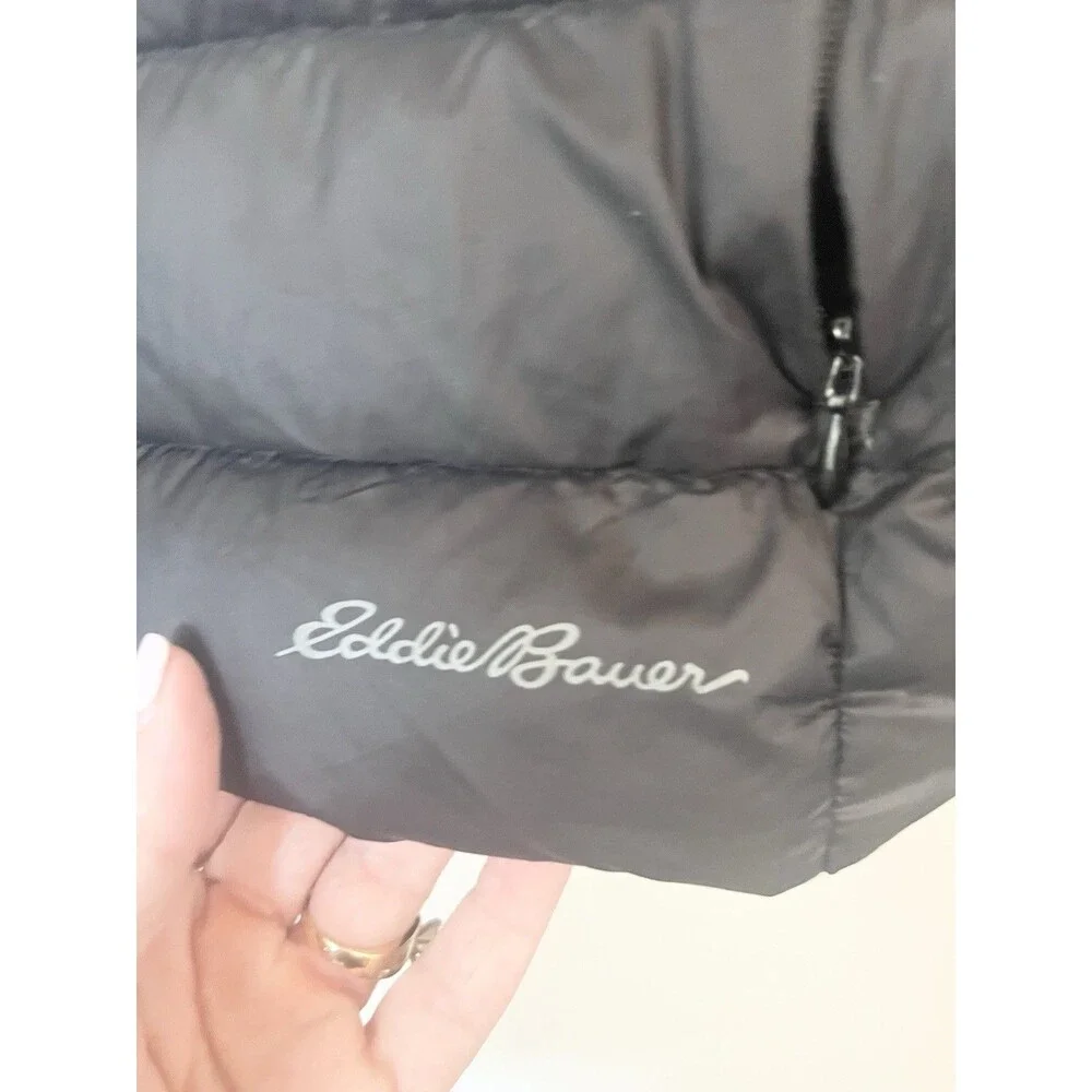 Eddie Bauer Down Puffer Jacket Microlight Size XS Black 650 Fill Packable Women